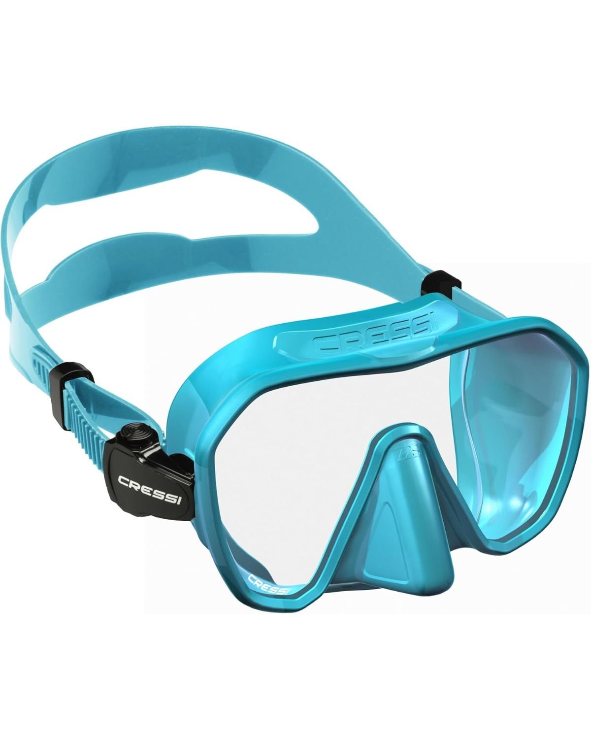 Máscara De Buceo Cressi F1 Sin Marco – Ligera, Con Hebilla Push-Button Y Lente De Cristal Templado